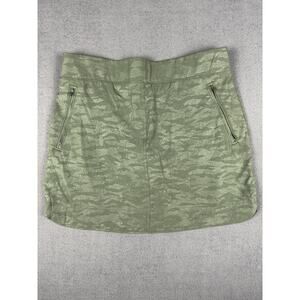 Orvis Skort Womens Medium Green Stretch Skirt Shorts Lined Zip Pockets Hiking